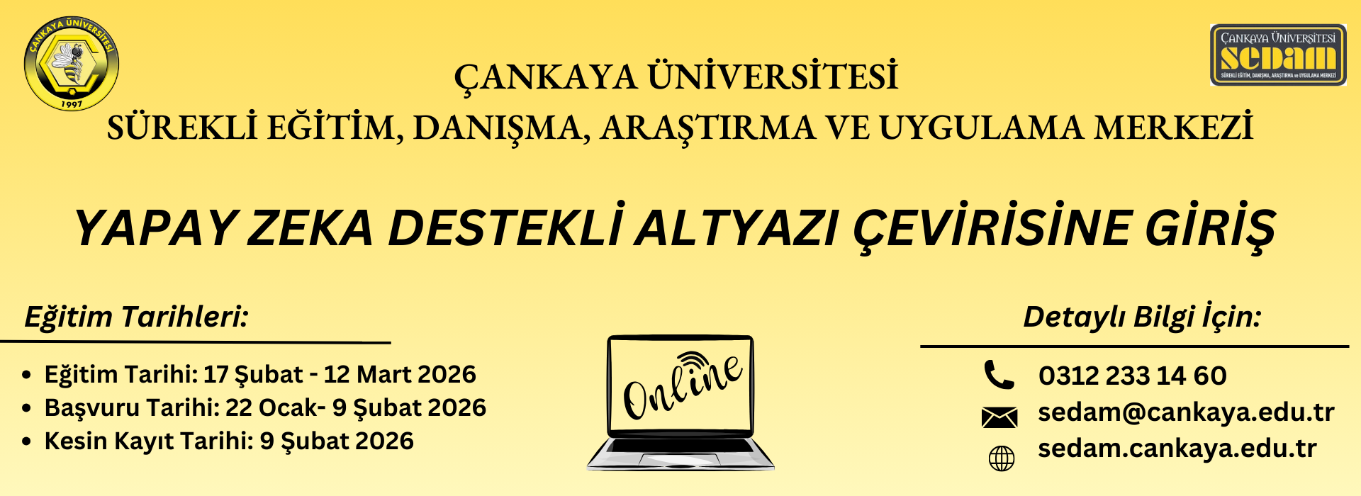 YAPAY ZEKA DESTEKLİ ALTYAZI ÇEVİRİSİNE GİRİŞ (Çevrimiçi)